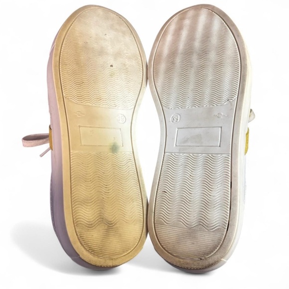 Momoni Venezia White Leather Sneakers 39 Yellow M Patch Retro Style Italian - Picture 6 of 6